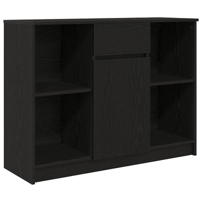 vidaXL Sideboard with Drawer Black Oak 101x35x76 cm Engineered Wood