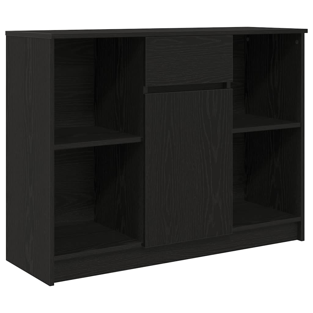 vidaXL Sideboard with Drawer Black Oak 101x35x76 cm Engineered Wood