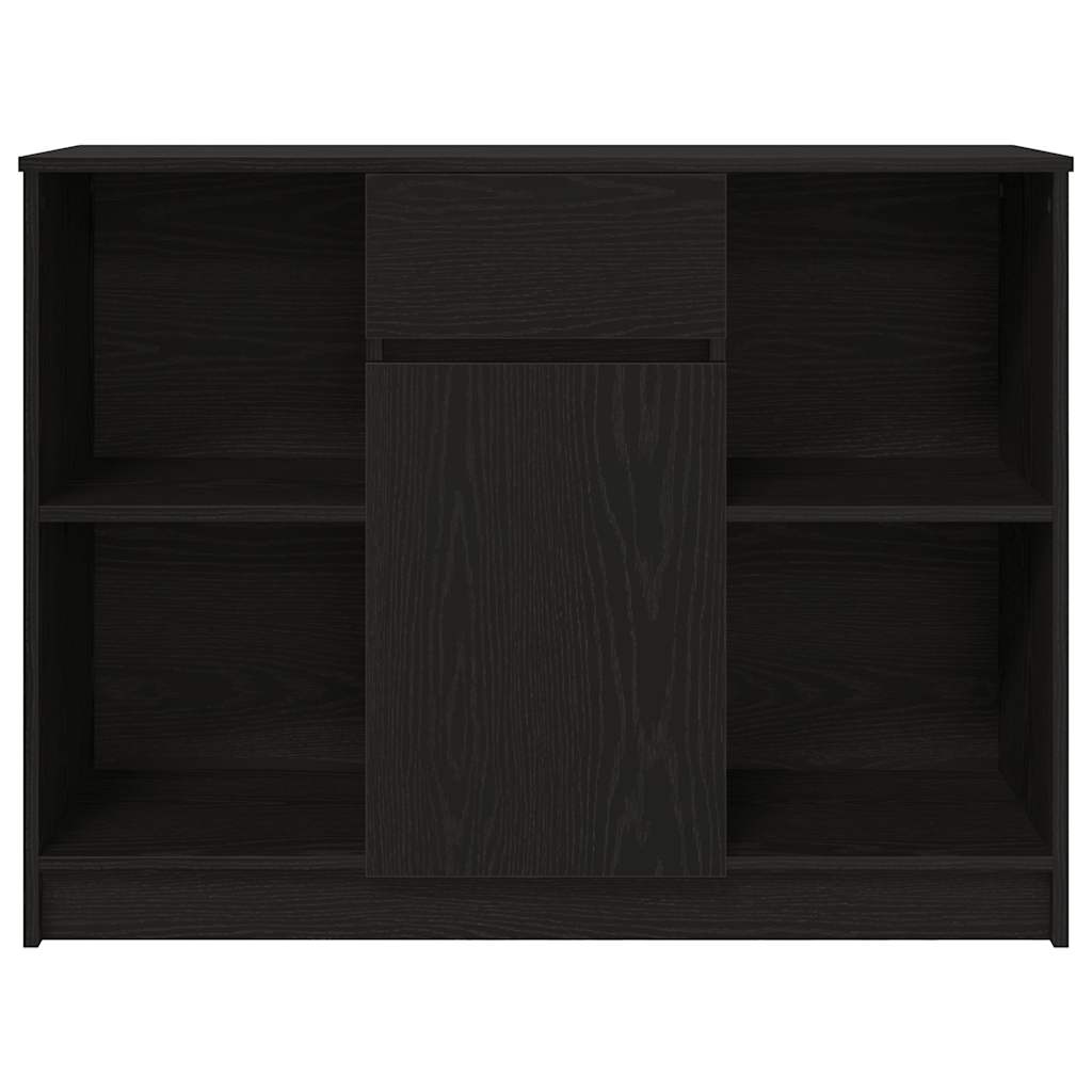 vidaXL Sideboard with Drawer Black Oak 101x35x76 cm Engineered Wood