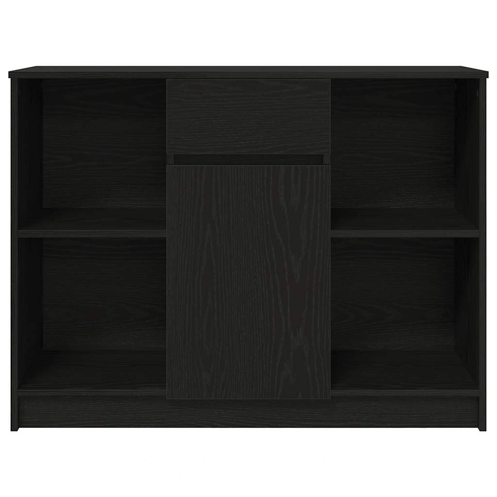 vidaXL Sideboard with Drawer Black Oak 101x35x76 cm Engineered Wood