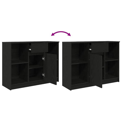 vidaXL Sideboard with Drawer Black Oak 101x35x76 cm Engineered Wood