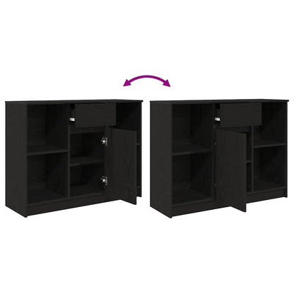 vidaXL Sideboard with Drawer Black Oak 101x35x76 cm Engineered Wood