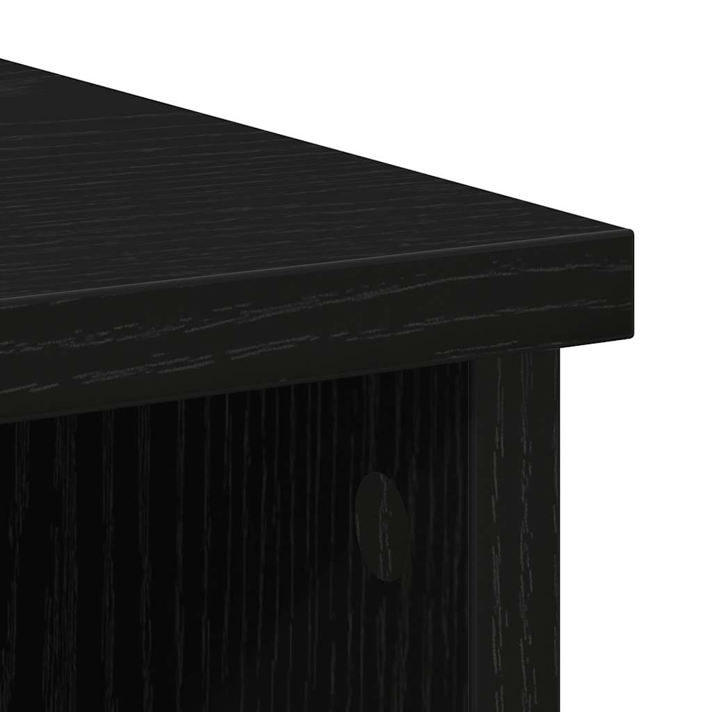 vidaXL Sideboard with Drawer Black Oak 101x35x76 cm Engineered Wood