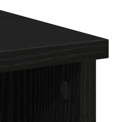 vidaXL Sideboard with Drawer Black Oak 101x35x76 cm Engineered Wood