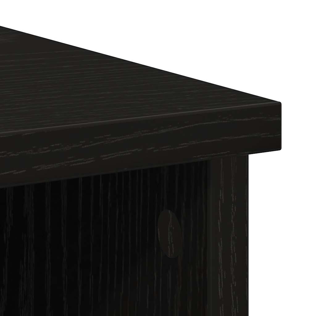 vidaXL Sideboard with Drawer Black Oak 101x35x76 cm Engineered Wood