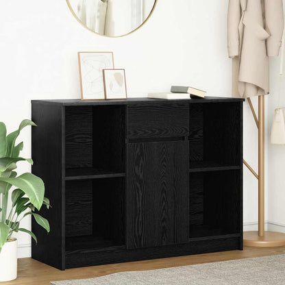 vidaXL Sideboard with Drawer Black Oak 101x35x76 cm Engineered Wood