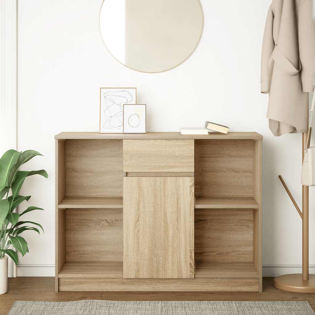 vidaXL Sideboard with Drawer Sonoma Oak 101x35x76 cm Engineered Wood
