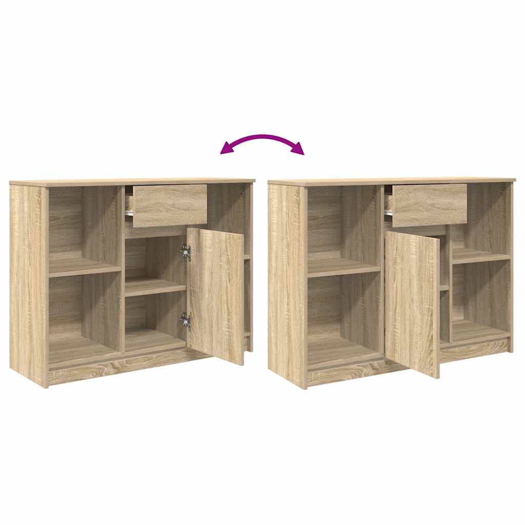 vidaXL Sideboard with Drawer Sonoma Oak 101x35x76 cm Engineered Wood