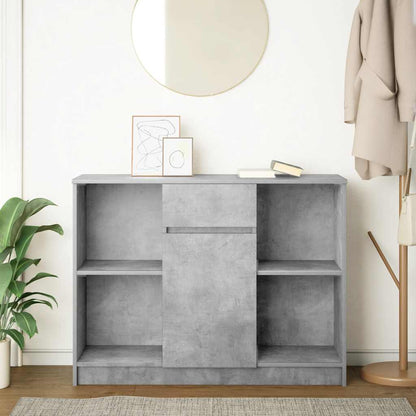 vidaXL Sideboard with Drawer Concrete Grey 101x35x76 cm Engineered Wood