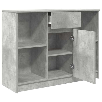 vidaXL Sideboard with Drawer Concrete Grey 101x35x76 cm Engineered Wood
