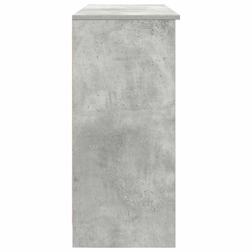 vidaXL Sideboard with Drawer Concrete Grey 101x35x76 cm Engineered Wood