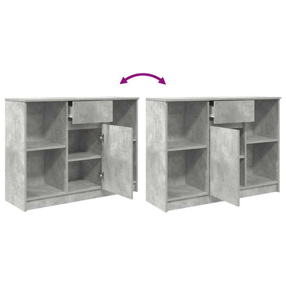 vidaXL Sideboard with Drawer Concrete Grey 101x35x76 cm Engineered Wood