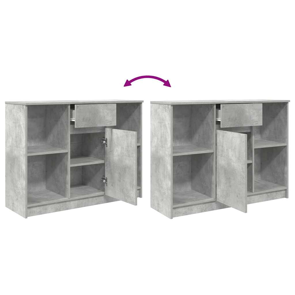 vidaXL Sideboard with Drawer Concrete Grey 101x35x76 cm Engineered Wood