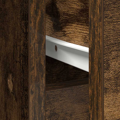 vidaXL Sideboard with Drawer Smoked Oak 101x35x76 cm Engineered Wood