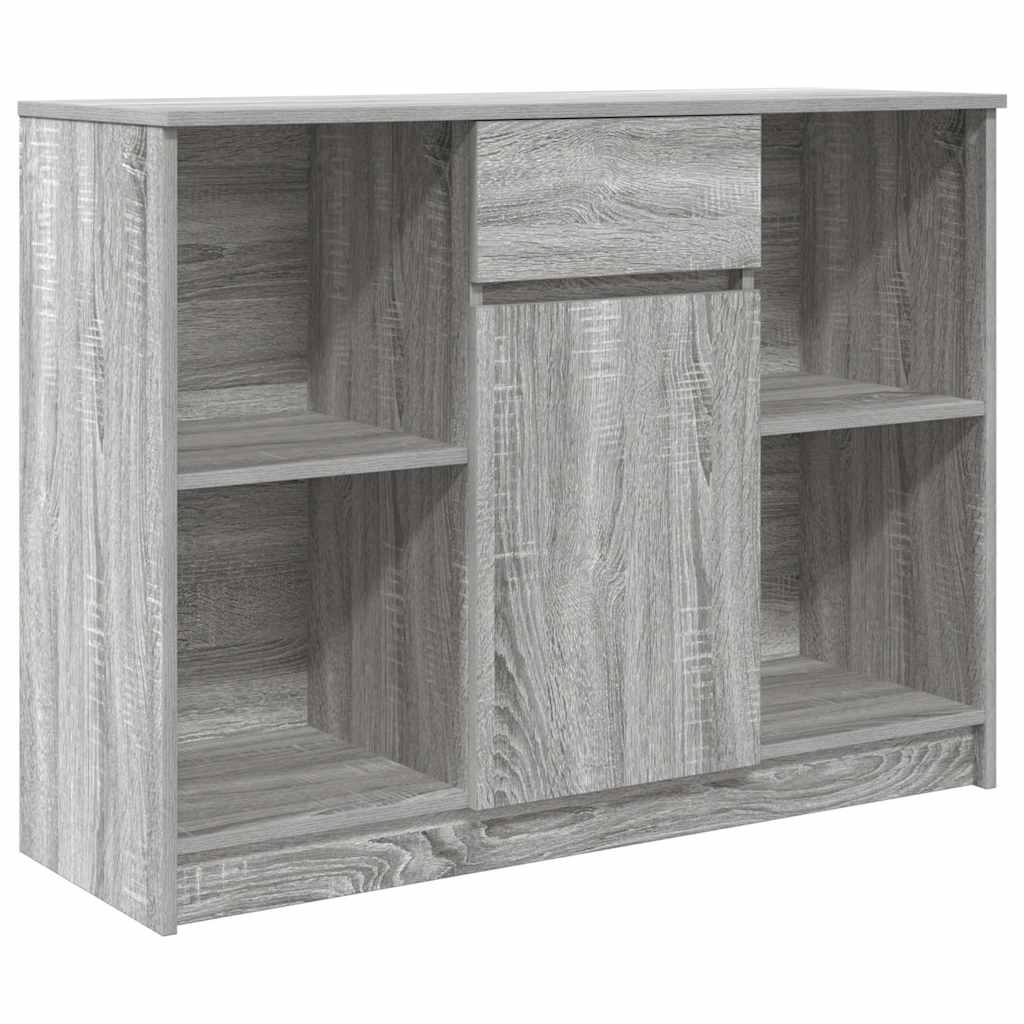 vidaXL Sideboard with Drawer Grey Sonoma 101x35x76 cm Engineered Wood