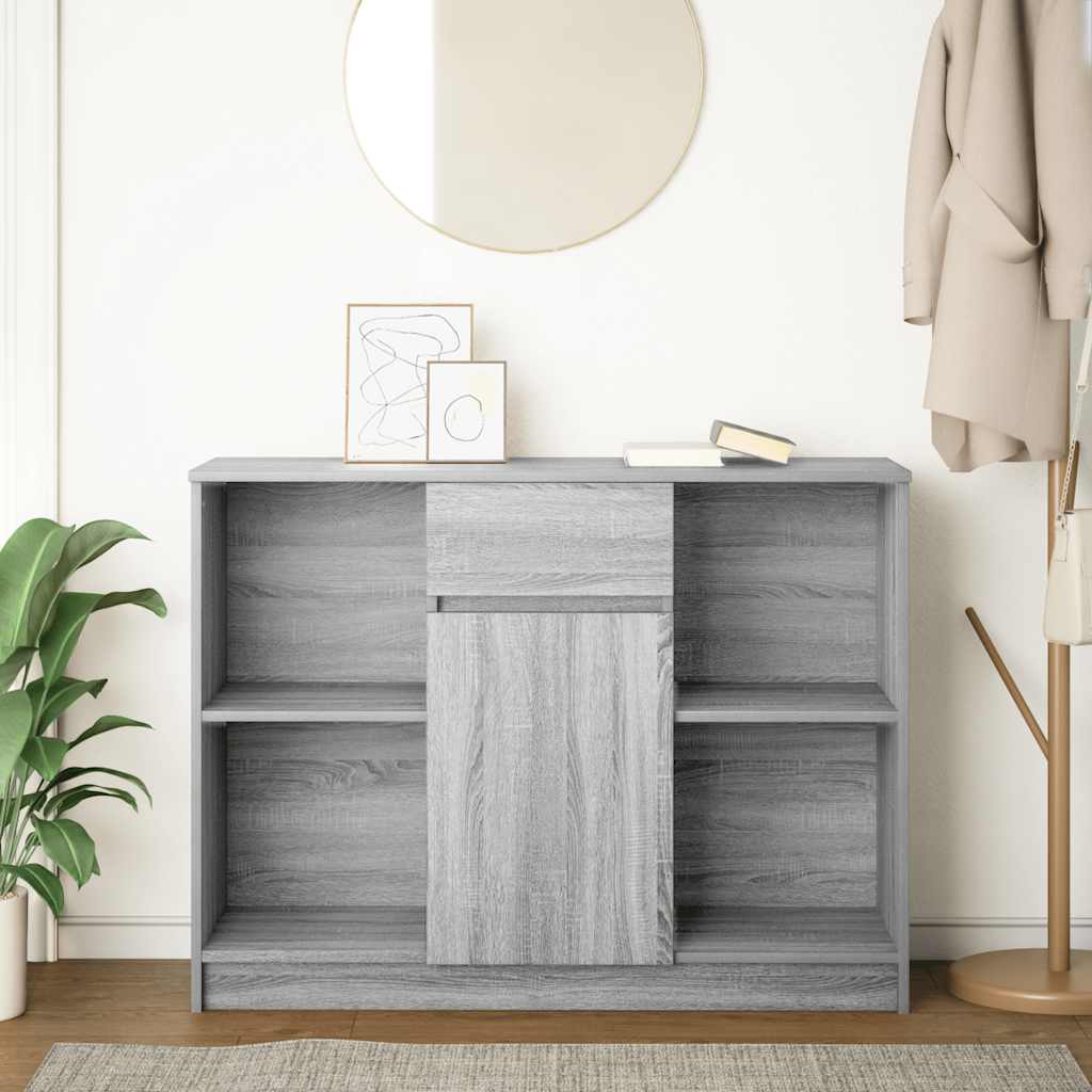 vidaXL Sideboard with Drawer Grey Sonoma 101x35x76 cm Engineered Wood