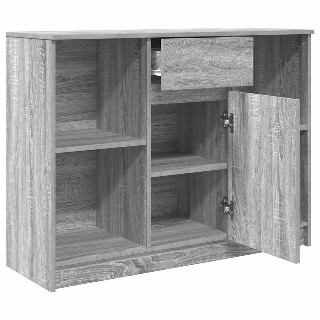 vidaXL Sideboard with Drawer Grey Sonoma 101x35x76 cm Engineered Wood