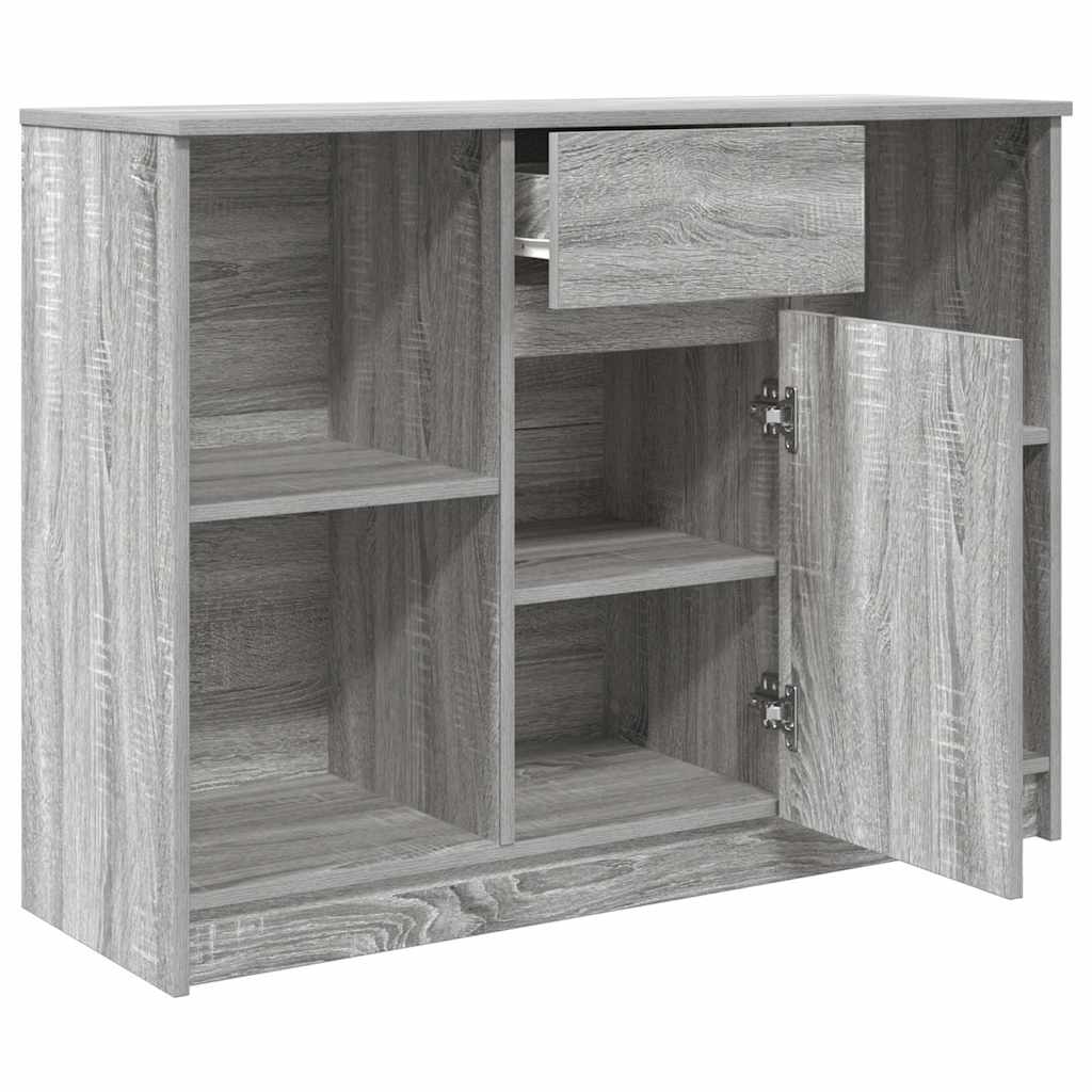 vidaXL Sideboard with Drawer Grey Sonoma 101x35x76 cm Engineered Wood