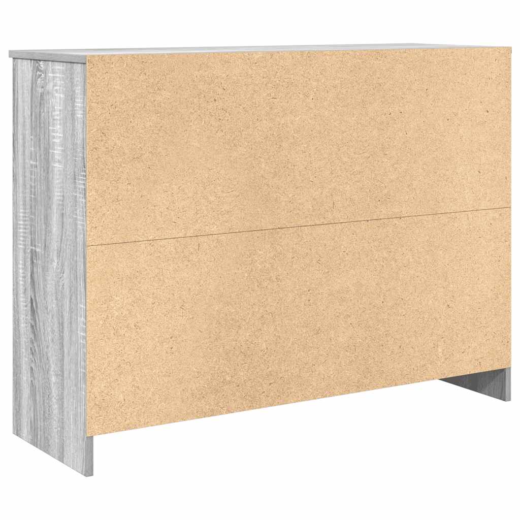 vidaXL Sideboard with Drawer Grey Sonoma 101x35x76 cm Engineered Wood