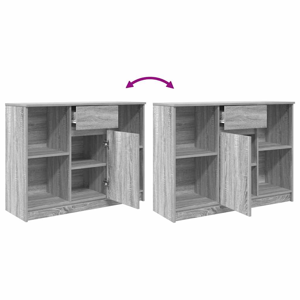vidaXL Sideboard with Drawer Grey Sonoma 101x35x76 cm Engineered Wood
