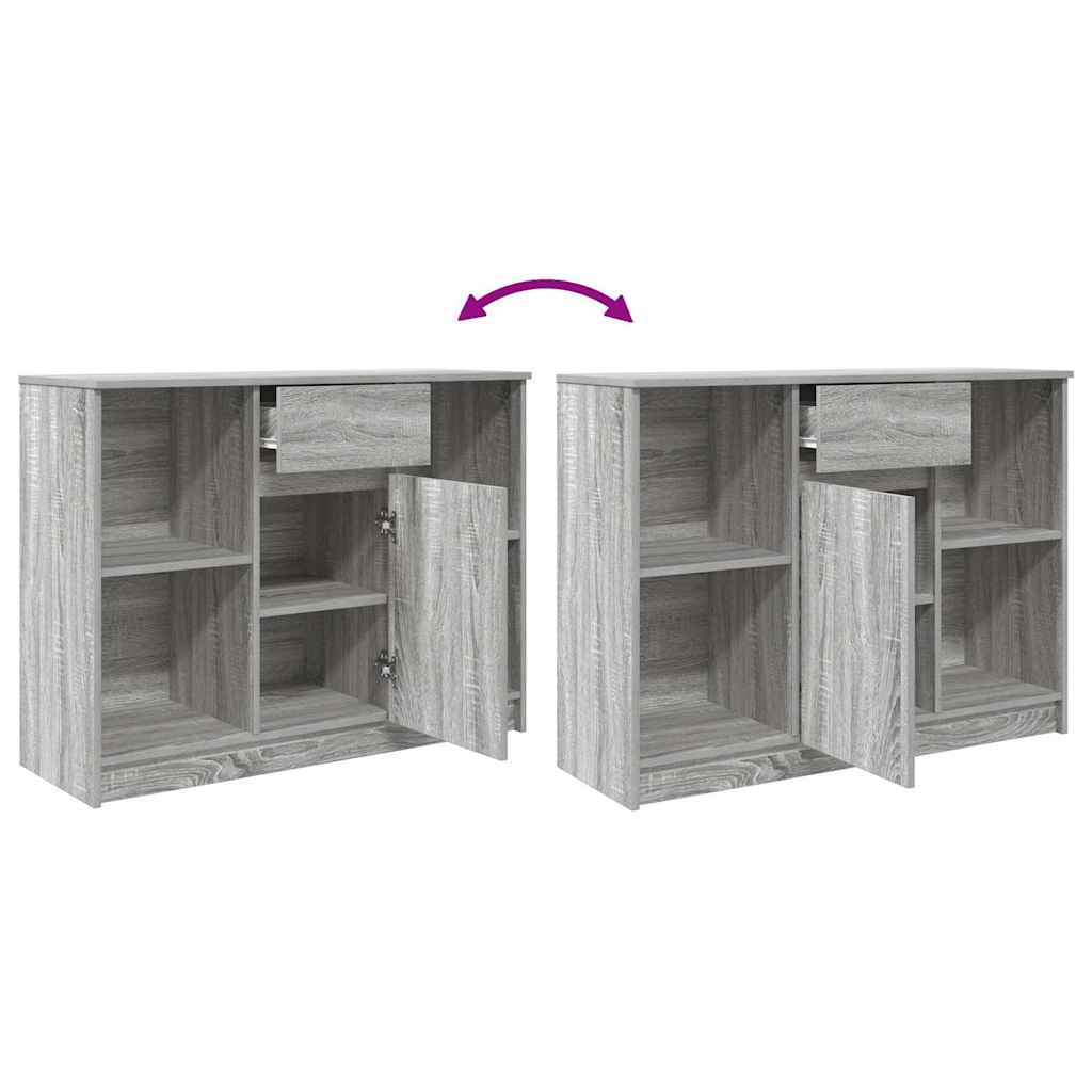 vidaXL Sideboard with Drawer Grey Sonoma 101x35x76 cm Engineered Wood