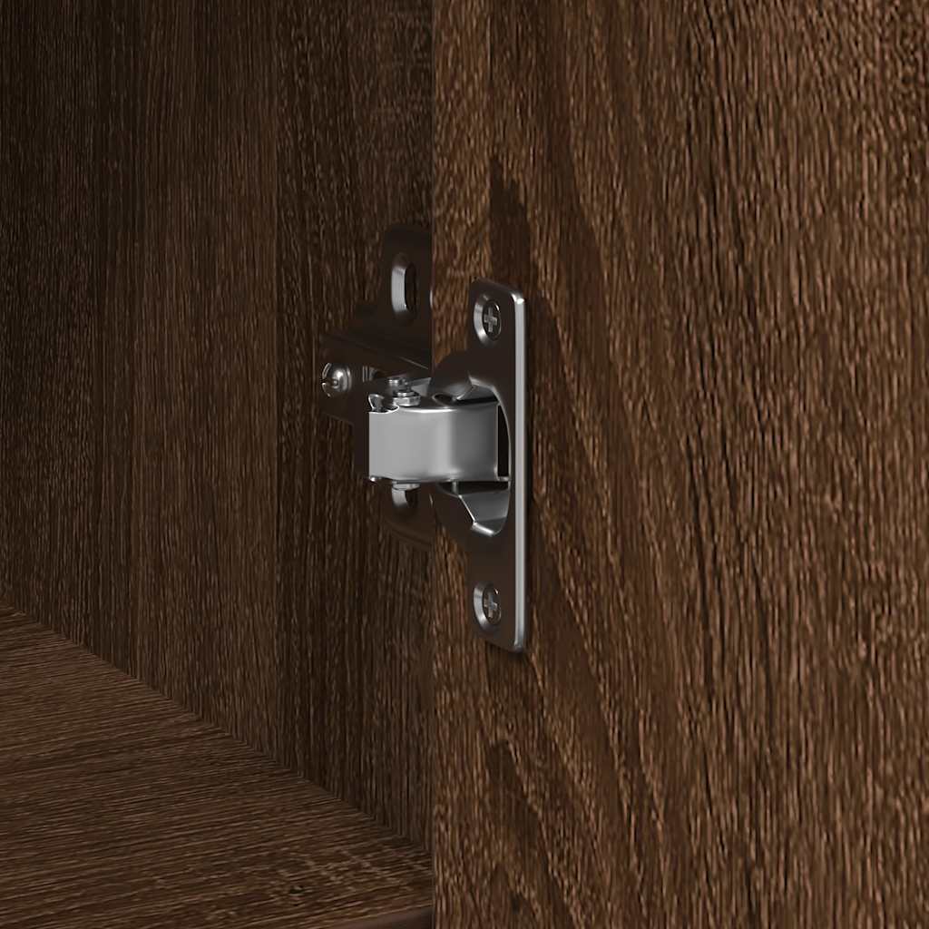 vidaXL Sideboard with Drawer Brown Oak 101x35x76 cm Engineered Wood