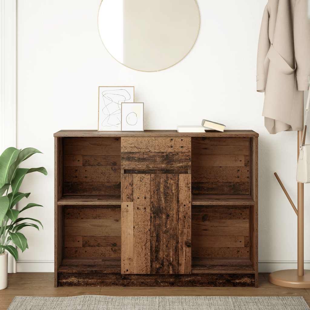 vidaXL Sideboard with Drawer Old Wood 101x35x76 cm Engineered Wood