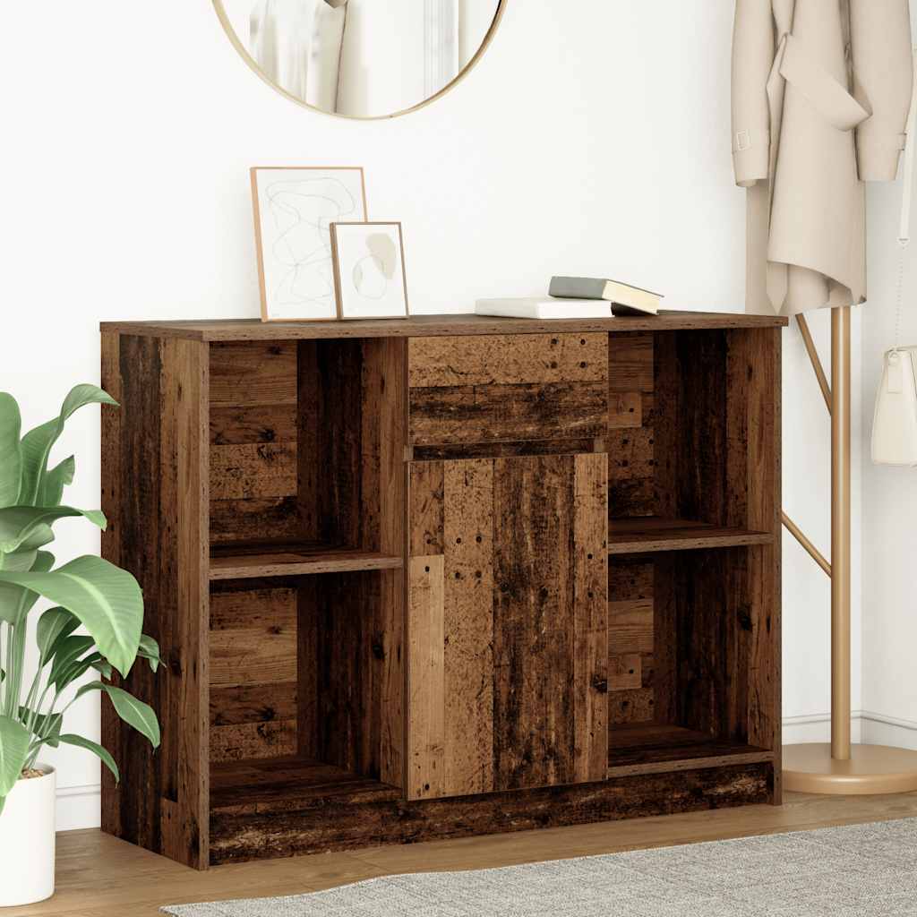 vidaXL Sideboard with Drawer Old Wood 101x35x76 cm Engineered Wood