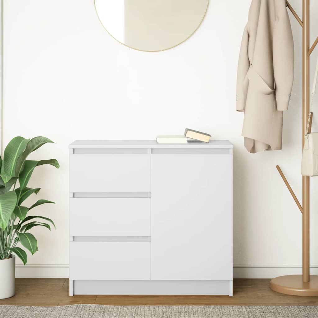 vidaXL Sideboard with Drawer White 71x35x65 cm Engineered Wood