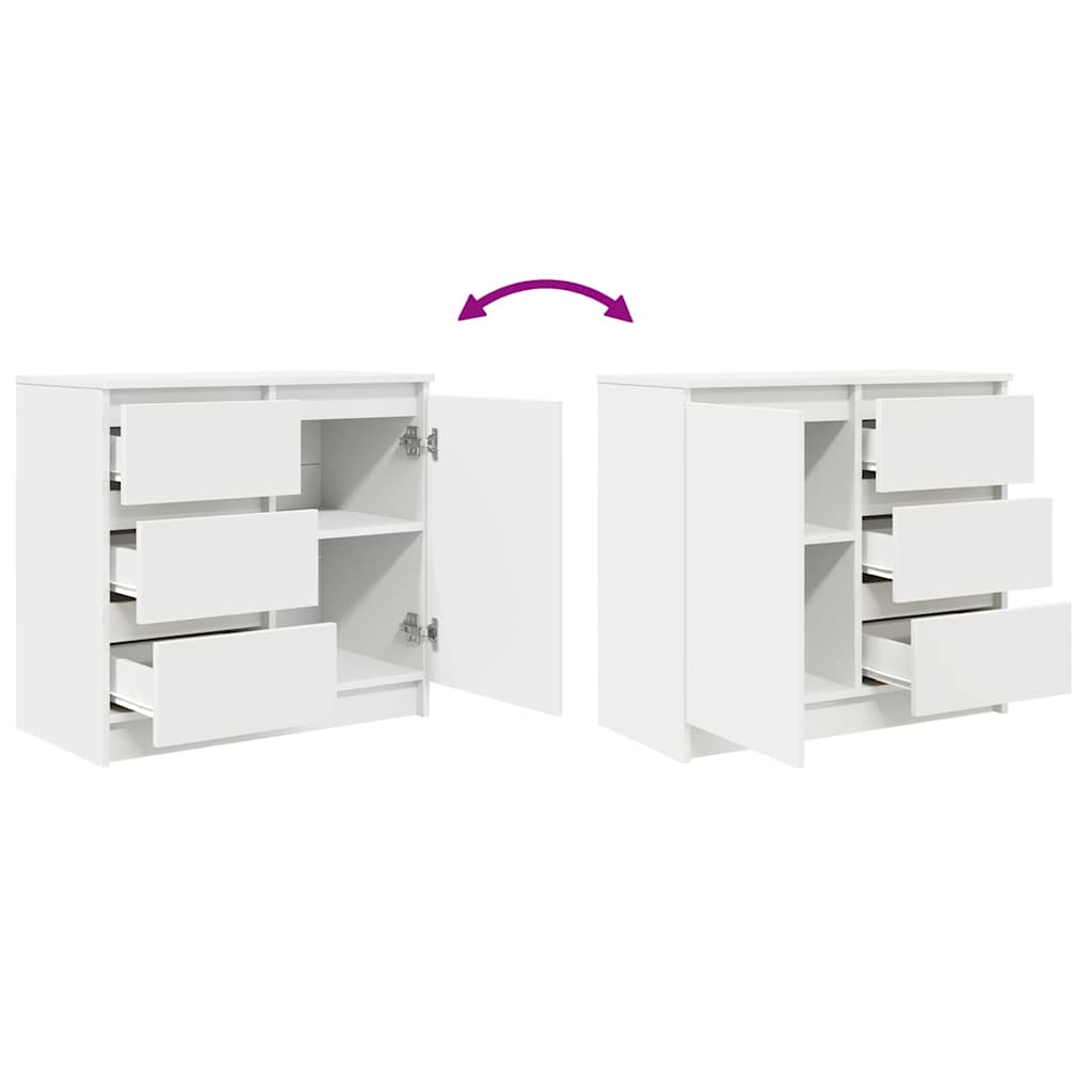 vidaXL Sideboard with Drawer White 71x35x65 cm Engineered Wood