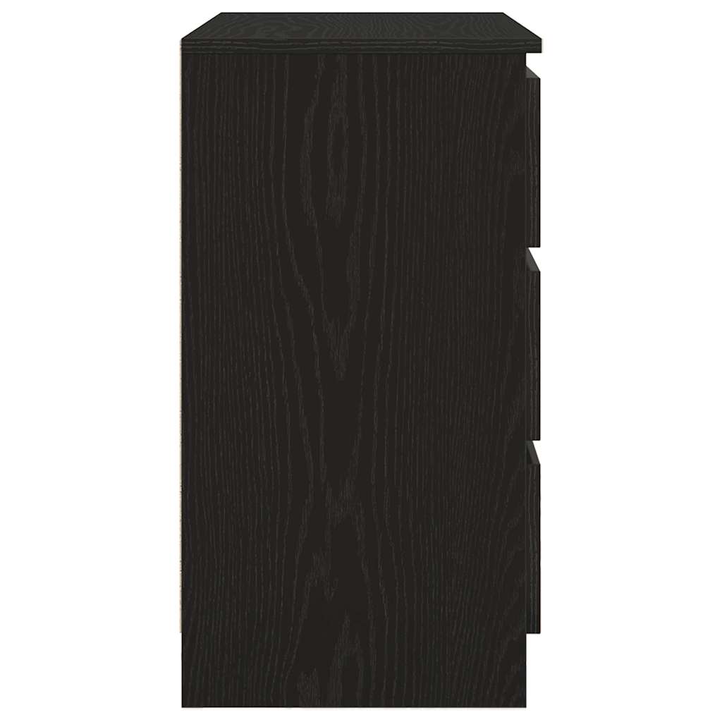 vidaXL Sideboard with Drawer Black Oak 71x35x65 cm Engineered Wood