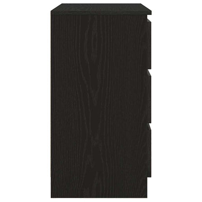 vidaXL Sideboard with Drawer Black Oak 71x35x65 cm Engineered Wood