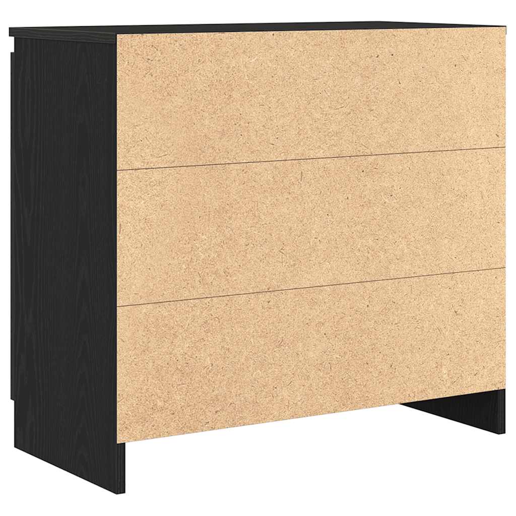vidaXL Sideboard with Drawer Black Oak 71x35x65 cm Engineered Wood