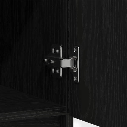 vidaXL Sideboard with Drawer Black Oak 71x35x65 cm Engineered Wood