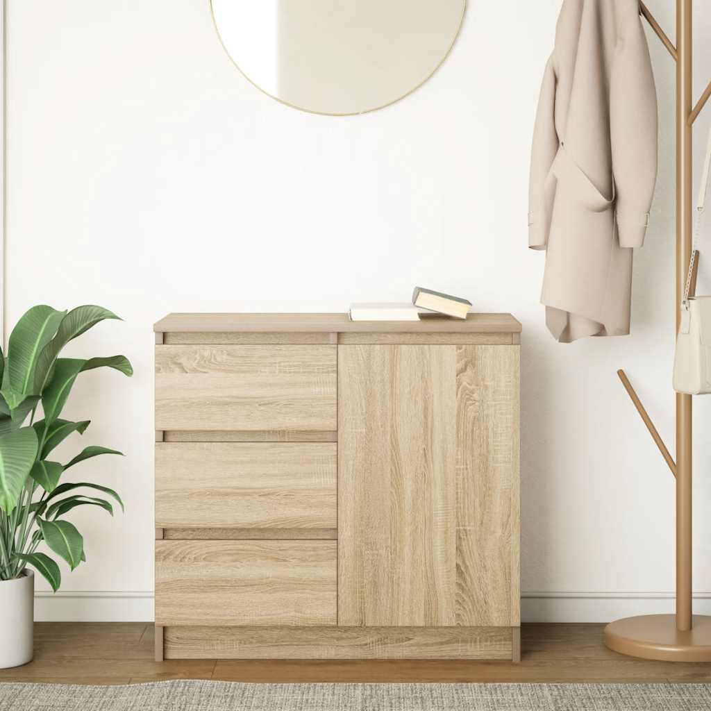 vidaXL Sideboard with Drawer Sonoma Oak 71x35x65 cm Engineered Wood