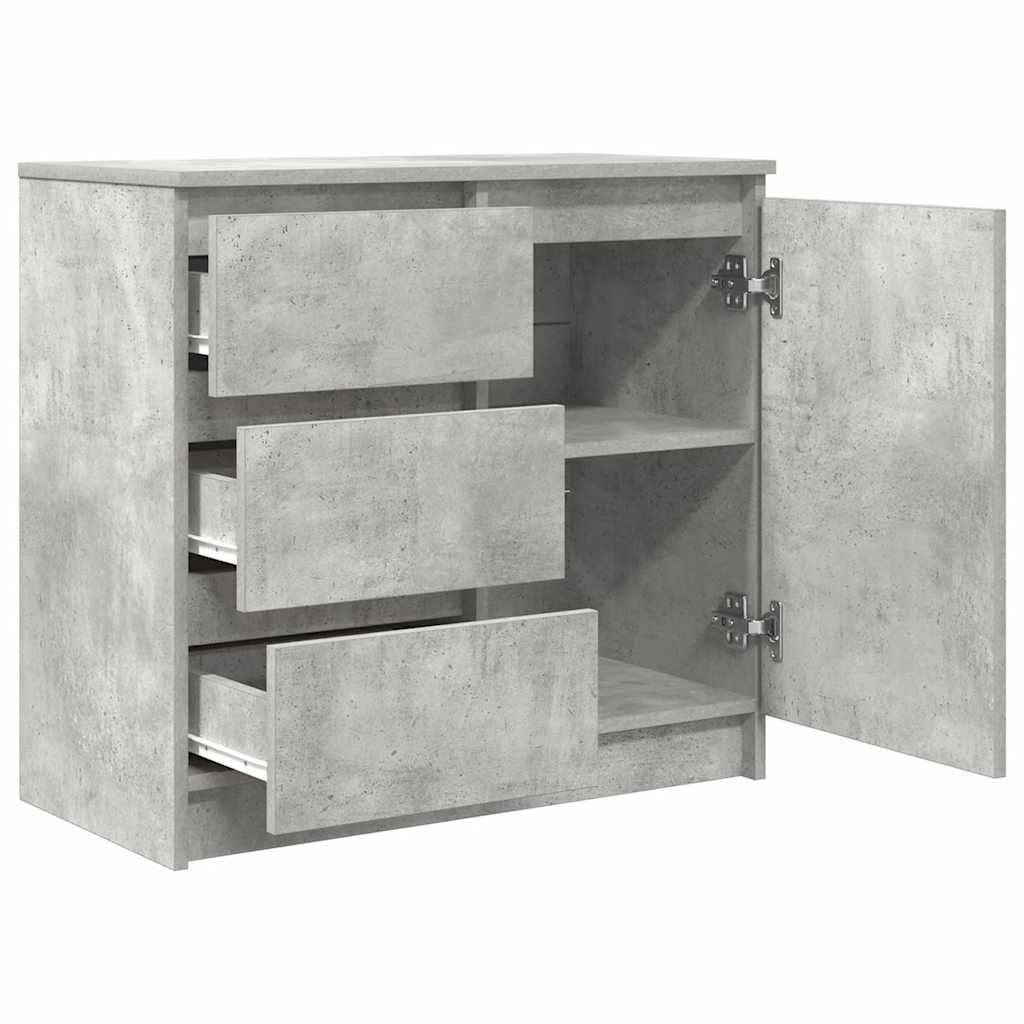 vidaXL Sideboard with Drawer Concrete Grey 71x35x65 cm Engineered Wood