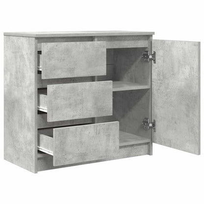 vidaXL Sideboard with Drawer Concrete Grey 71x35x65 cm Engineered Wood