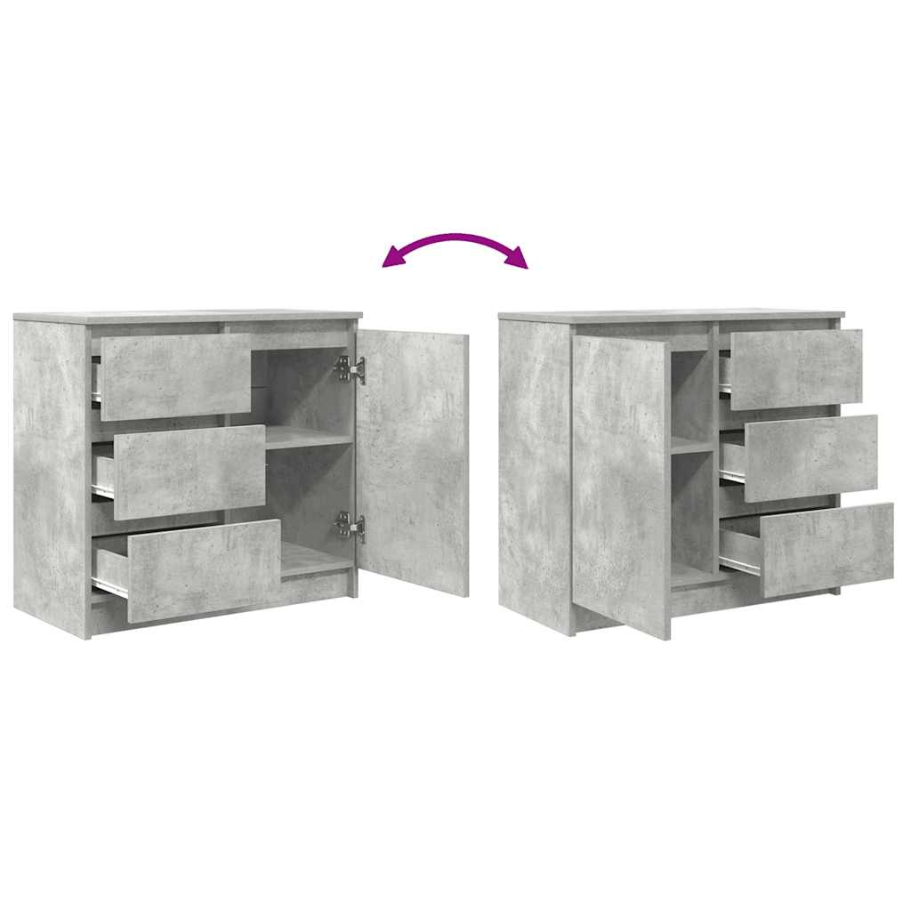vidaXL Sideboard with Drawer Concrete Grey 71x35x65 cm Engineered Wood