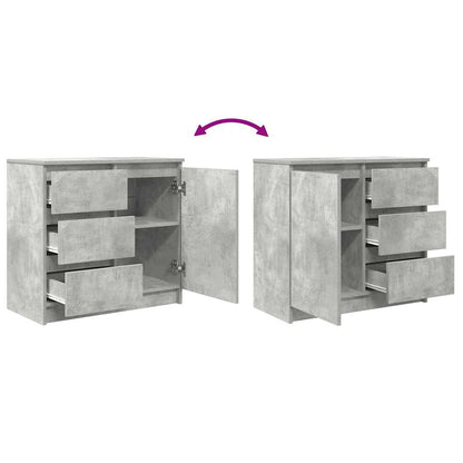 vidaXL Sideboard with Drawer Concrete Grey 71x35x65 cm Engineered Wood