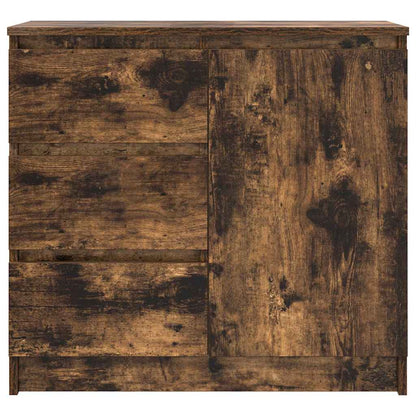 vidaXL Sideboard with Drawer Smoked Oak 71x35x65 cm Engineered Wood