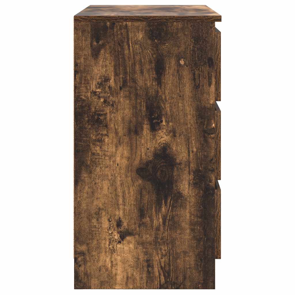 vidaXL Sideboard with Drawer Smoked Oak 71x35x65 cm Engineered Wood