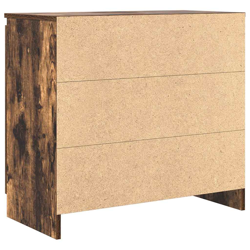 vidaXL Sideboard with Drawer Smoked Oak 71x35x65 cm Engineered Wood