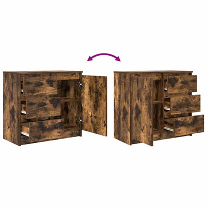 vidaXL Sideboard with Drawer Smoked Oak 71x35x65 cm Engineered Wood