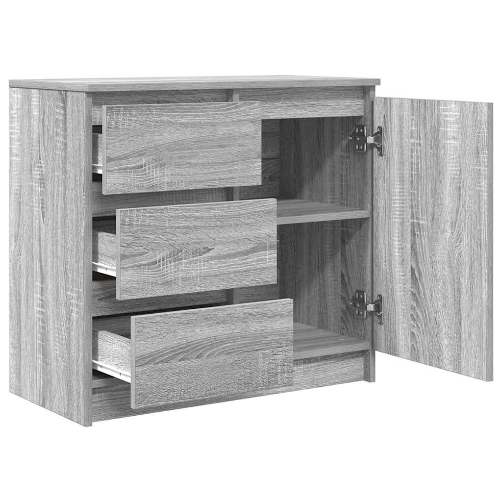 vidaXL Sideboard with Drawer Grey Sonoma 71x35x65 cm Engineered Wood