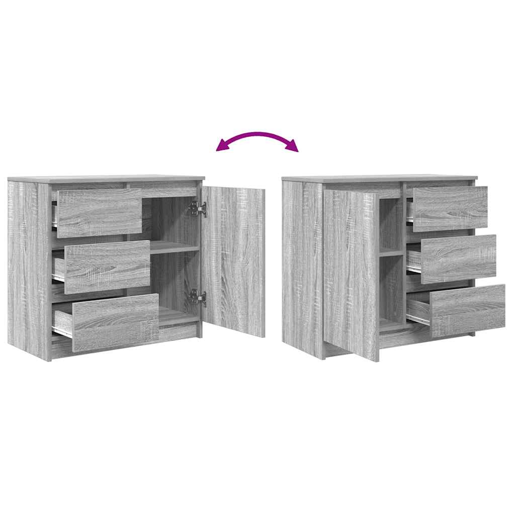 vidaXL Sideboard with Drawer Grey Sonoma 71x35x65 cm Engineered Wood