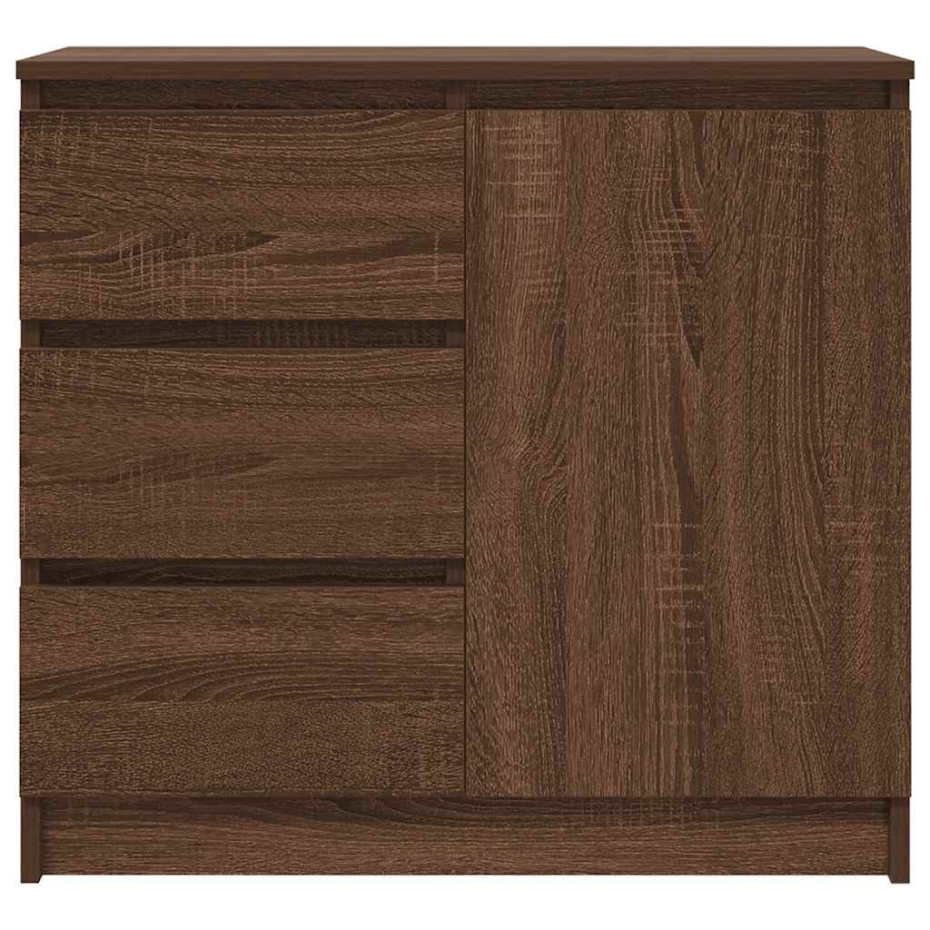 vidaXL Sideboard with Drawer Brown Oak 71x35x65 cm Engineered Wood