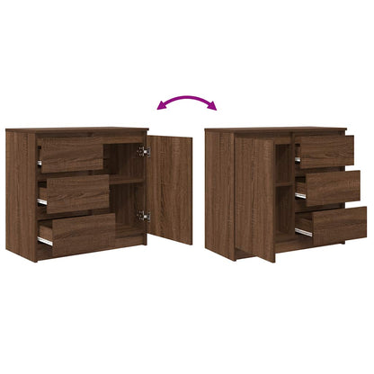 vidaXL Sideboard with Drawer Brown Oak 71x35x65 cm Engineered Wood