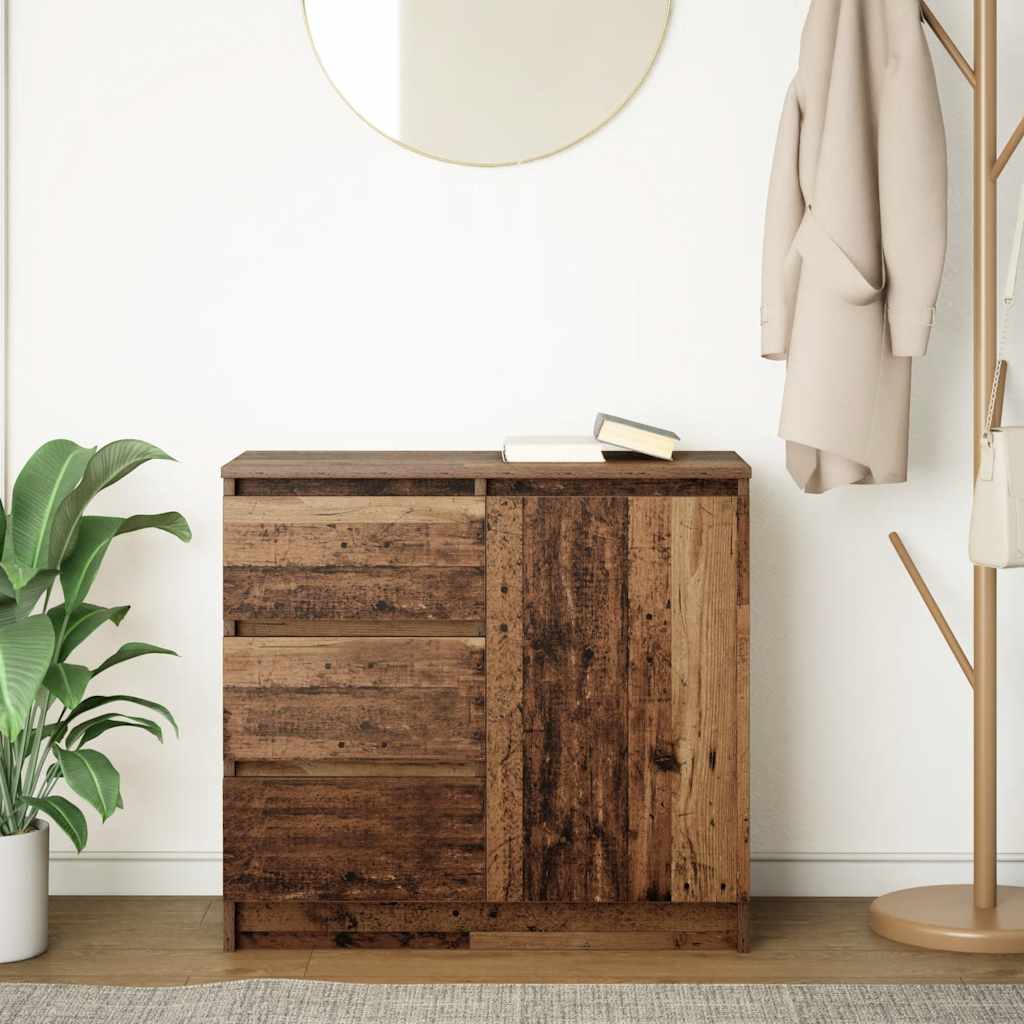vidaXL Sideboard with Drawer Old Wood 71x35x65 cm Engineered Wood