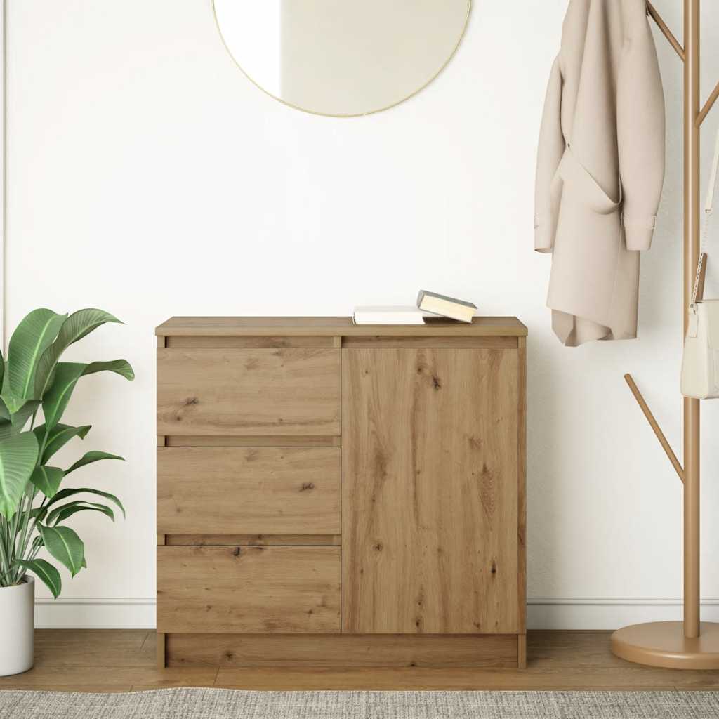 vidaXL Sideboard with Drawer Artisan Oak 71x35x65 cm Engineered Wood