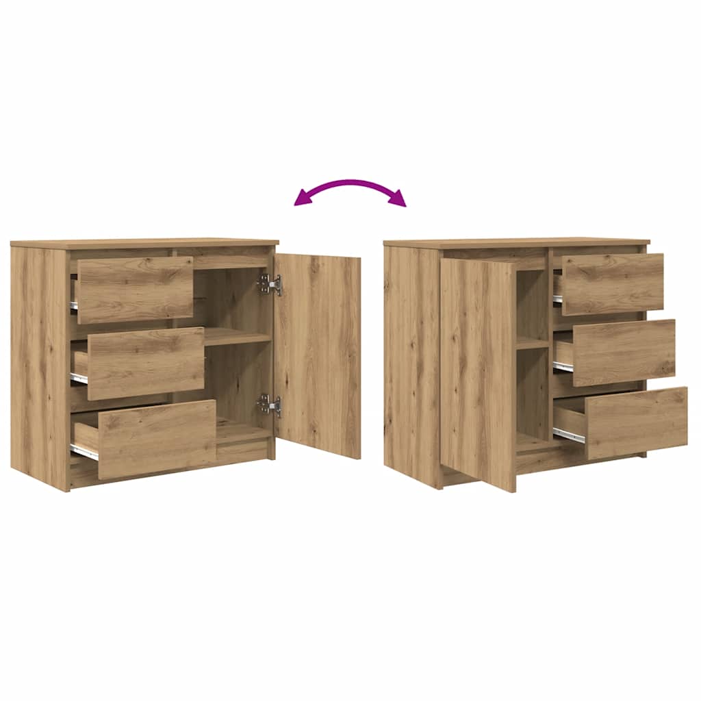 vidaXL Sideboard with Drawer Artisan Oak 71x35x65 cm Engineered Wood